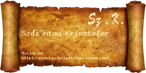 Szántay Krisztofer névjegykártya